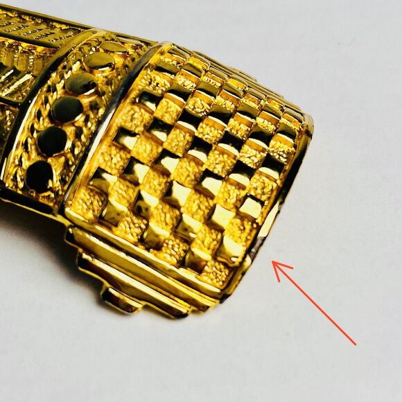 DOTTY SMITH Gold Tone Belt Buckle Geometric Signed - Picture 9 of 11